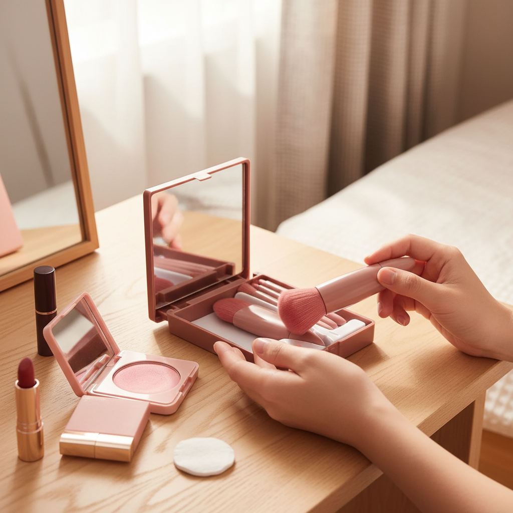 Pink Pro Makeup Brush Set